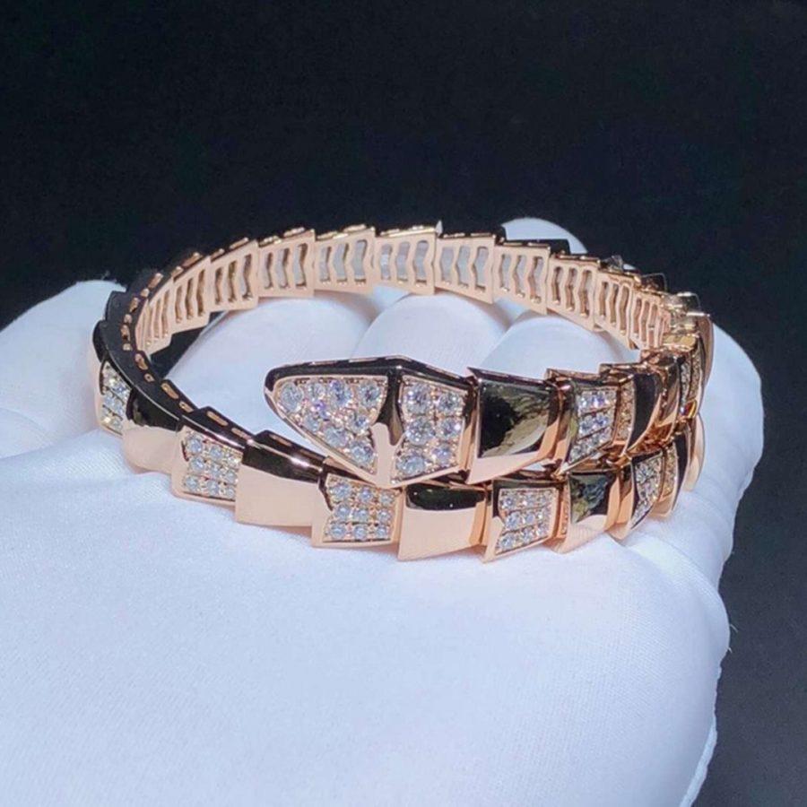 [Lume Jewelry]SERPENTI WIDE BRACELET PINK GOLD DIAMOND