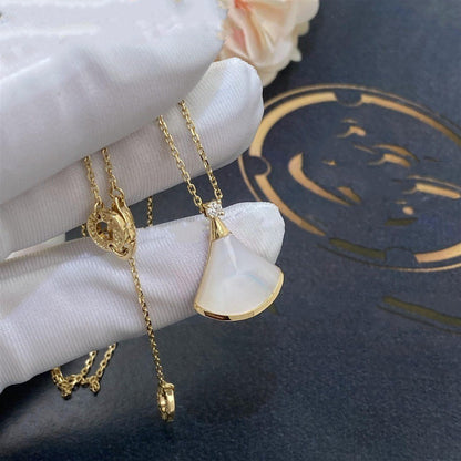 [Lume Jewelry]DREAM NECKLACE WHITE MOP GOLD 1 DIAMOND