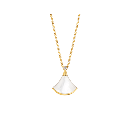 [Lume Jewelry]DREAM NECKLACE WHITE MOP GOLD 1 DIAMOND