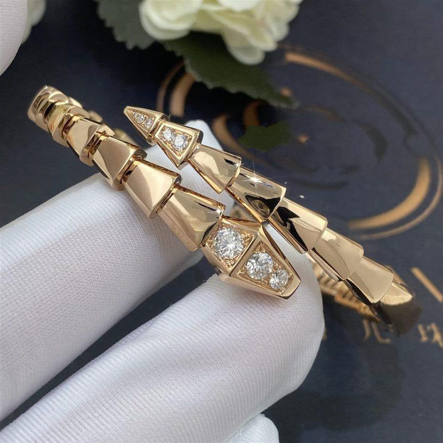[Lume Jewelry]SERPENTI BRACELET DIAMONDS PINK GOLD