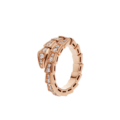 [Lume Jewelry]SERPENTI RING PINK GOLD DIAMOND PAVED 4MM