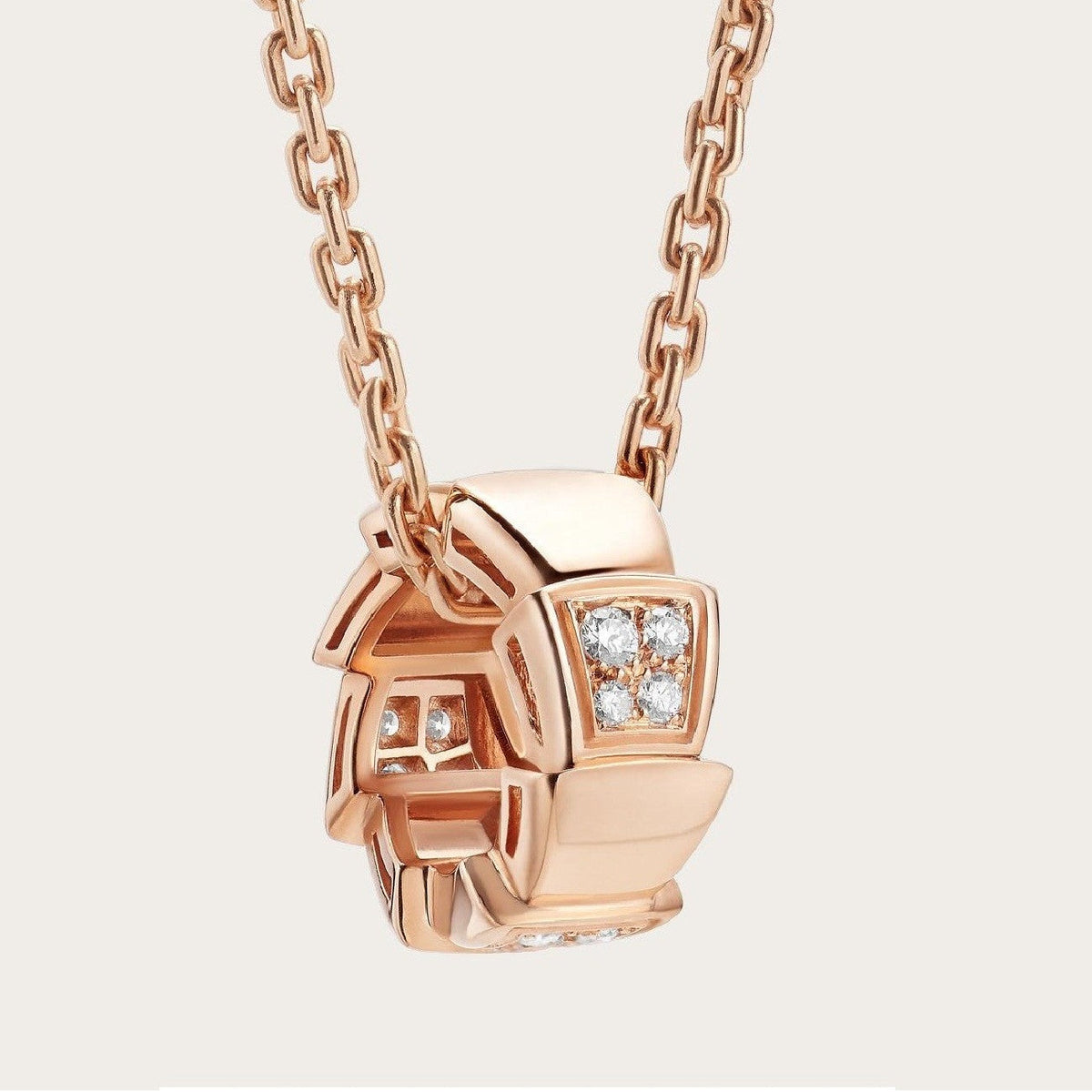 [Lume Jewelry]SERPENTI PEDANT DIAMOND PINK GOLD NECKLACE