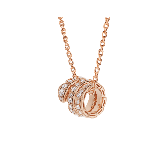 [Lume Jewelry]SERPENTI PINK GOLD NECKLACE DOUBLE RING DIAMOND