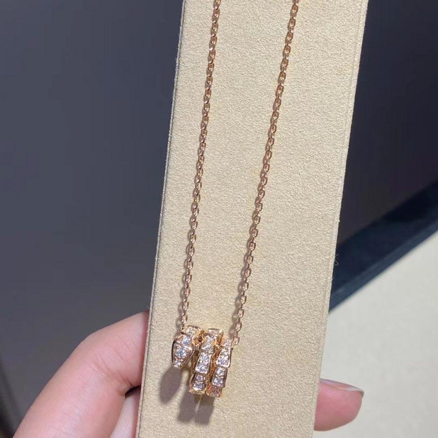 [Lume Jewelry]SERPENTI PINK GOLD NECKLACE DOUBLE RING DIAMOND