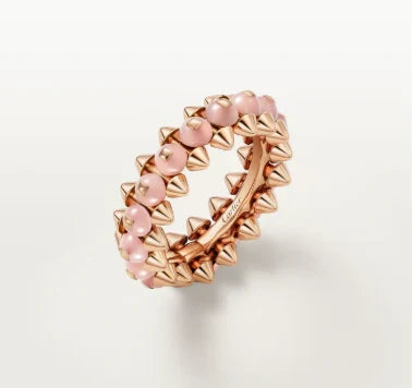 [Lume Jewelry]CLASH ELEGANT ROSE GOLD RING FEATURING NATURAL AGATE