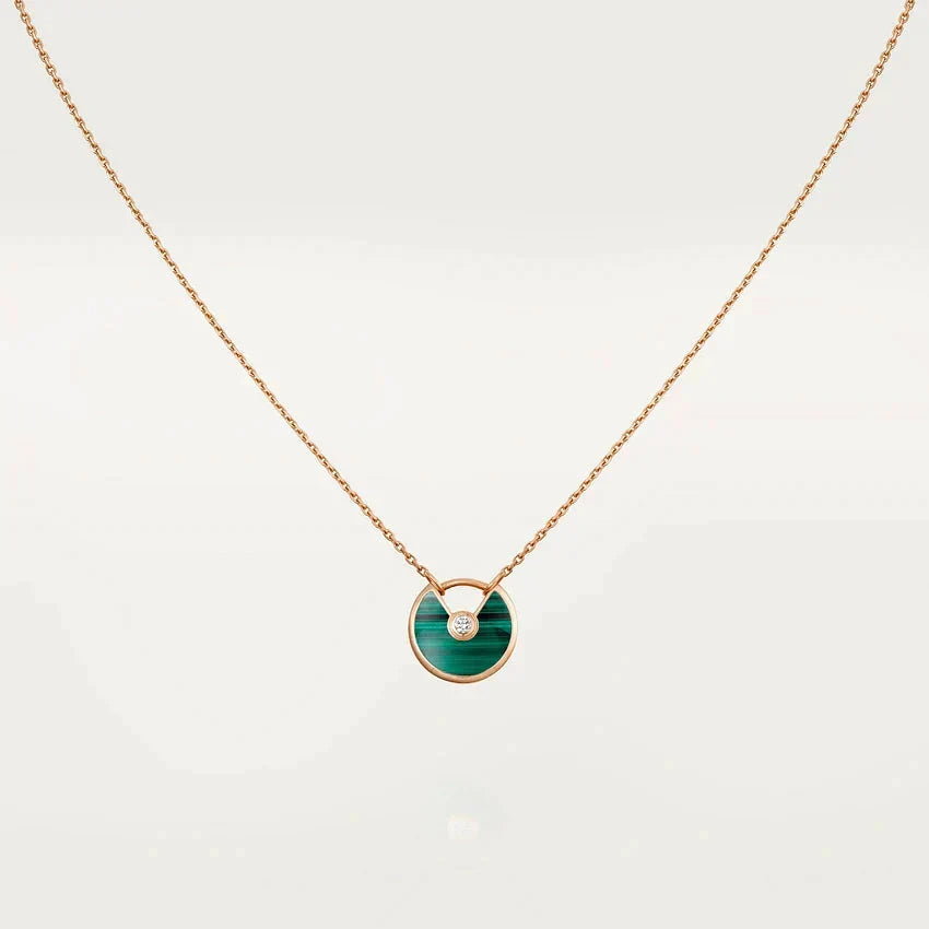 ¡®Lume Jewelry¡¯AMULETTE ROSE GOLD MALACHITE NECKLACE