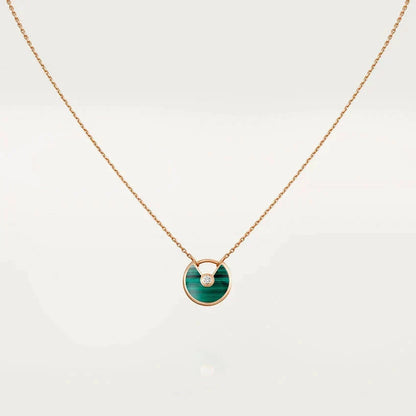 ¡®Lume Jewelry¡¯AMULETTE ROSE GOLD MALACHITE NECKLACE