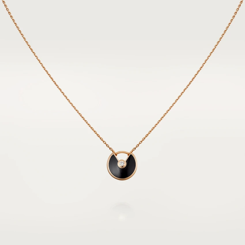 ¡®Lume Jewelry¡¯AMULETTE ROSE GOLD ONYX NECKLACE