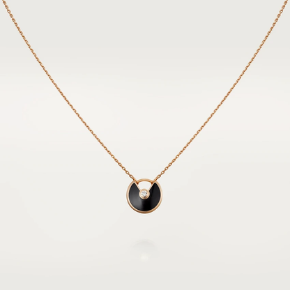 ¡®Lume Jewelry¡¯AMULETTE ROSE GOLD ONYX NECKLACE