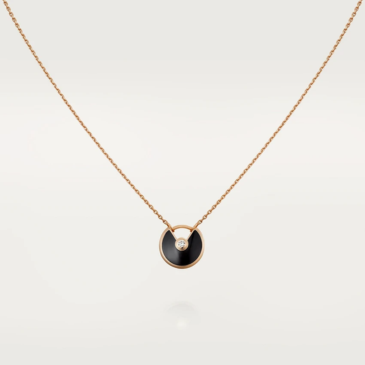 ¡®Lume Jewelry¡¯AMULETTE ROSE GOLD ONYX NECKLACE