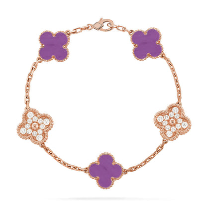 [Lume Jewelry]New  CLOVER 5 MOTIF VIOLET BRACELET COLLECTION