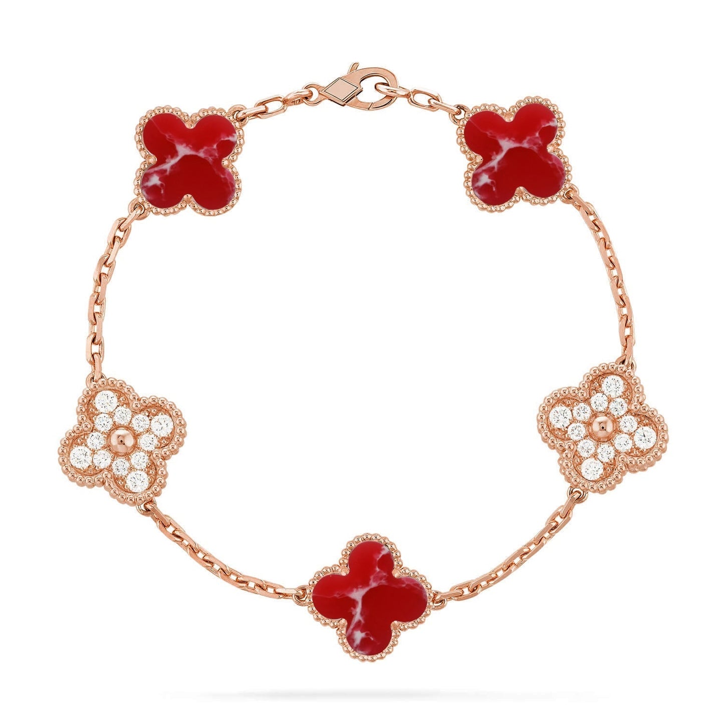 [Lume Jewelry]New CLOVER 5 MOTIF RED PATTERN BRACELET COLLECTION