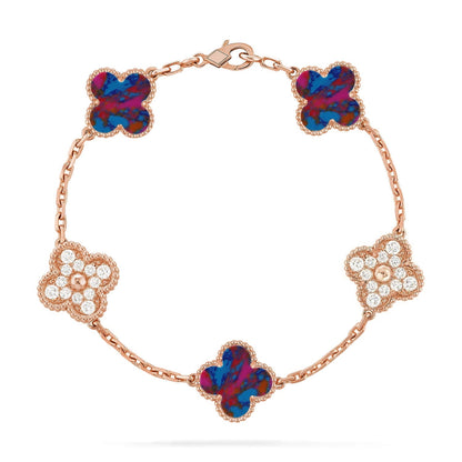 [Lume Jewelry]New CLOVER 5 MOTIF COLOR GEMSTONES BRACELET COLLECTION