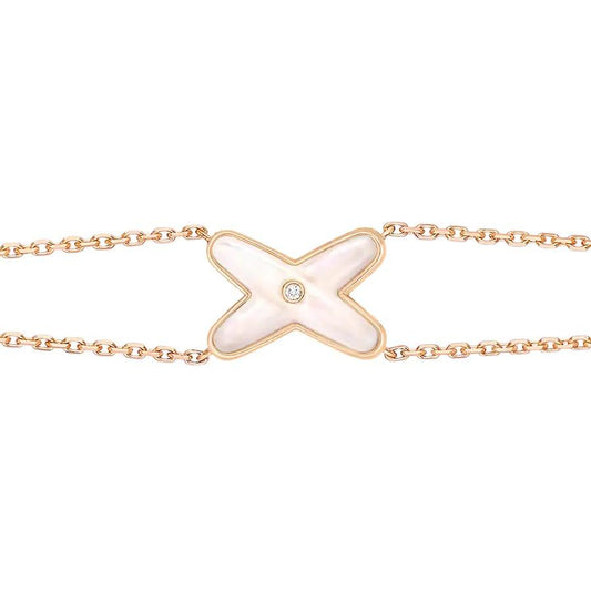 ¡®Lume Jewelry¡¯JEUX BRACELET WHITE MOP PINK GOLD 1 DIAMOND