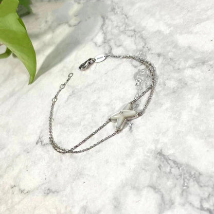 ¡®Lume Jewelry¡¯JEUX BRACELET WHITE MOP SILVER 1 DIAMOND