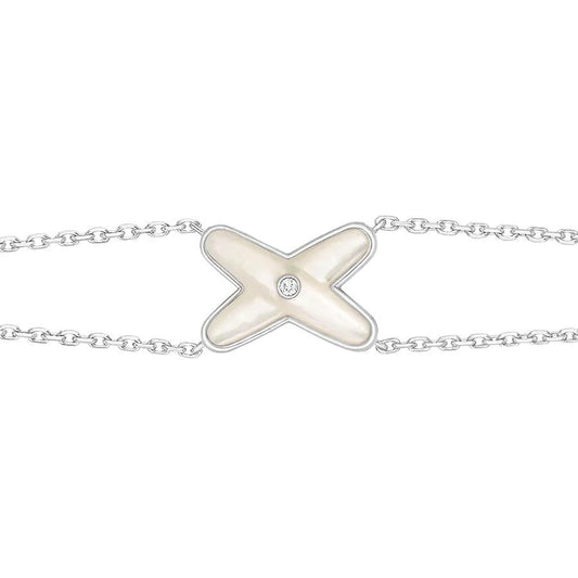 ¡®Lume Jewelry¡¯JEUX BRACELET WHITE MOP SILVER 1 DIAMOND