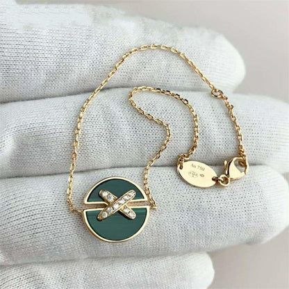 ¡®Lume Jewelry¡¯JEUX DE BRACELET MALACHITE PINK GOLD DIAMONDS