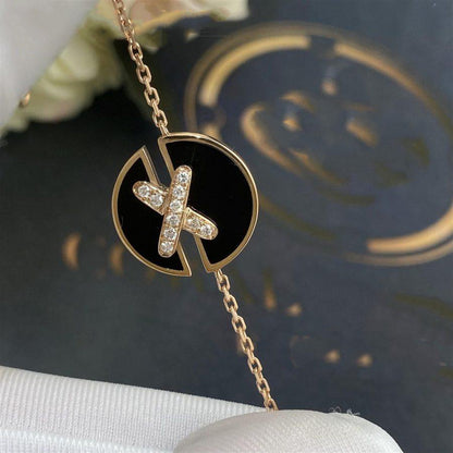 ¡®Lume Jewelry¡¯JEUX DE BRACELET ONYX PINK GOLD DIAMOND