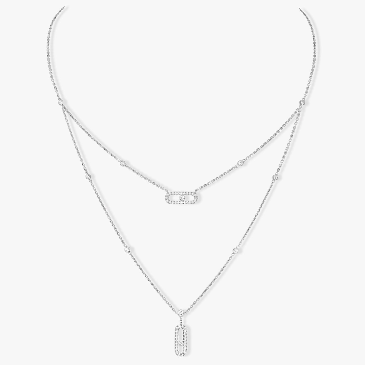 [Lume Jewelry]MOVE 2 ROW DIAMOND NECKLACE