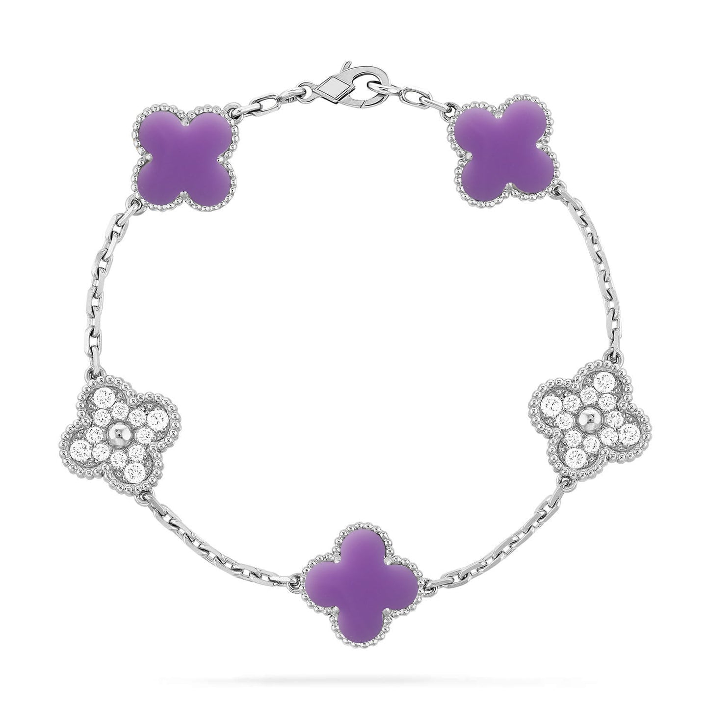 [Lume Jewelry]New CLOVER 5 MOTIF LIGHT PURPLE BRACELET COLLECTION