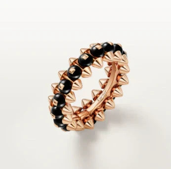 [Lume Jewelry]CLASH ELEGANT ROSE GOLD RING FEATURING NATURAL AGATE