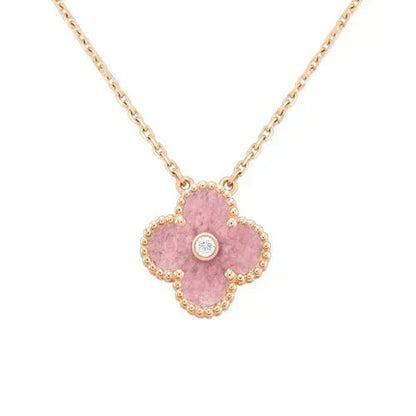 ¡®Lume Jewelry¡¯CLOVER 15MM DIAMOND RHODONITE NECKLACE