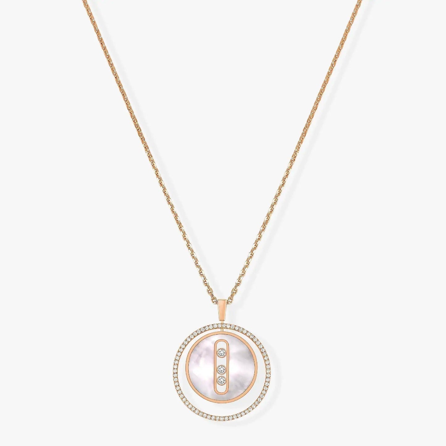 [Lume Jewelry]LUCKY MOVE MM NACRE BLANCHE DIAMOND NECKLACE