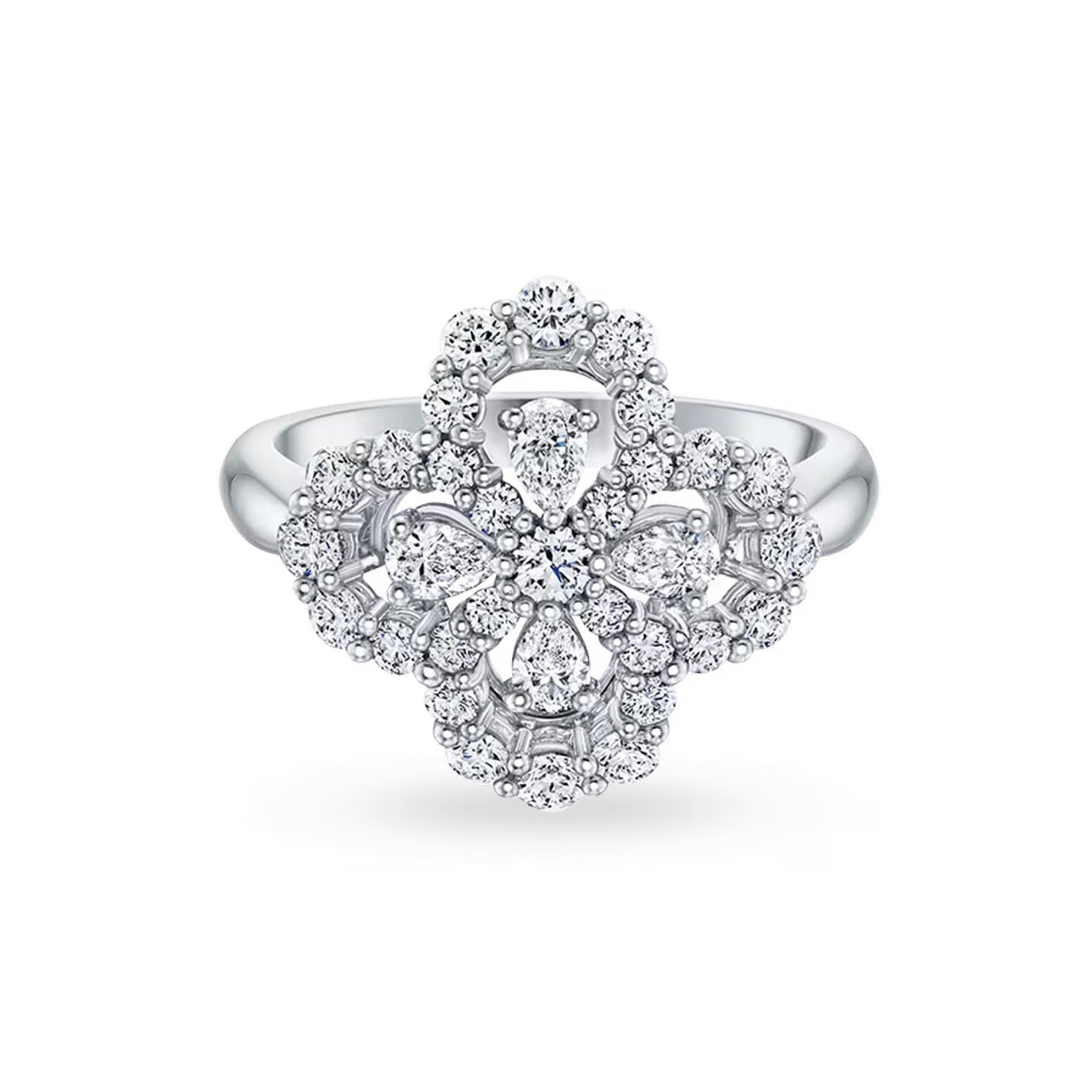 ¡®Lume Jewelry¡¯LOOP RING FULL MOTIF DIAMOND 16MM SILVE