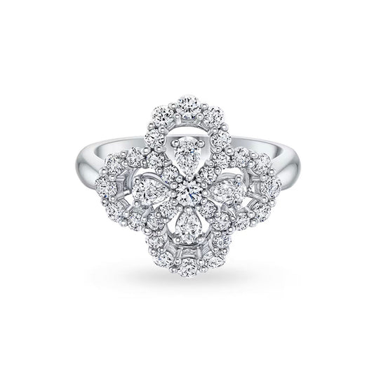 ¡®Lume Jewelry¡¯LOOP RING FULL MOTIF DIAMOND 16MM SILVE