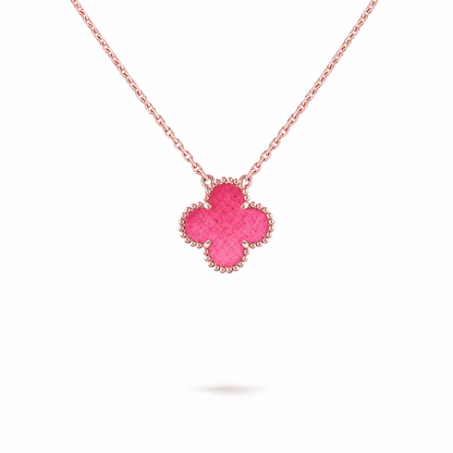 [Lume Jewelry] NEW CLOVER 15MM PINK ENAMEL NECKLACE