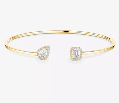 [Lume Jewelry]M Delicate Double-Diamond Bracelet