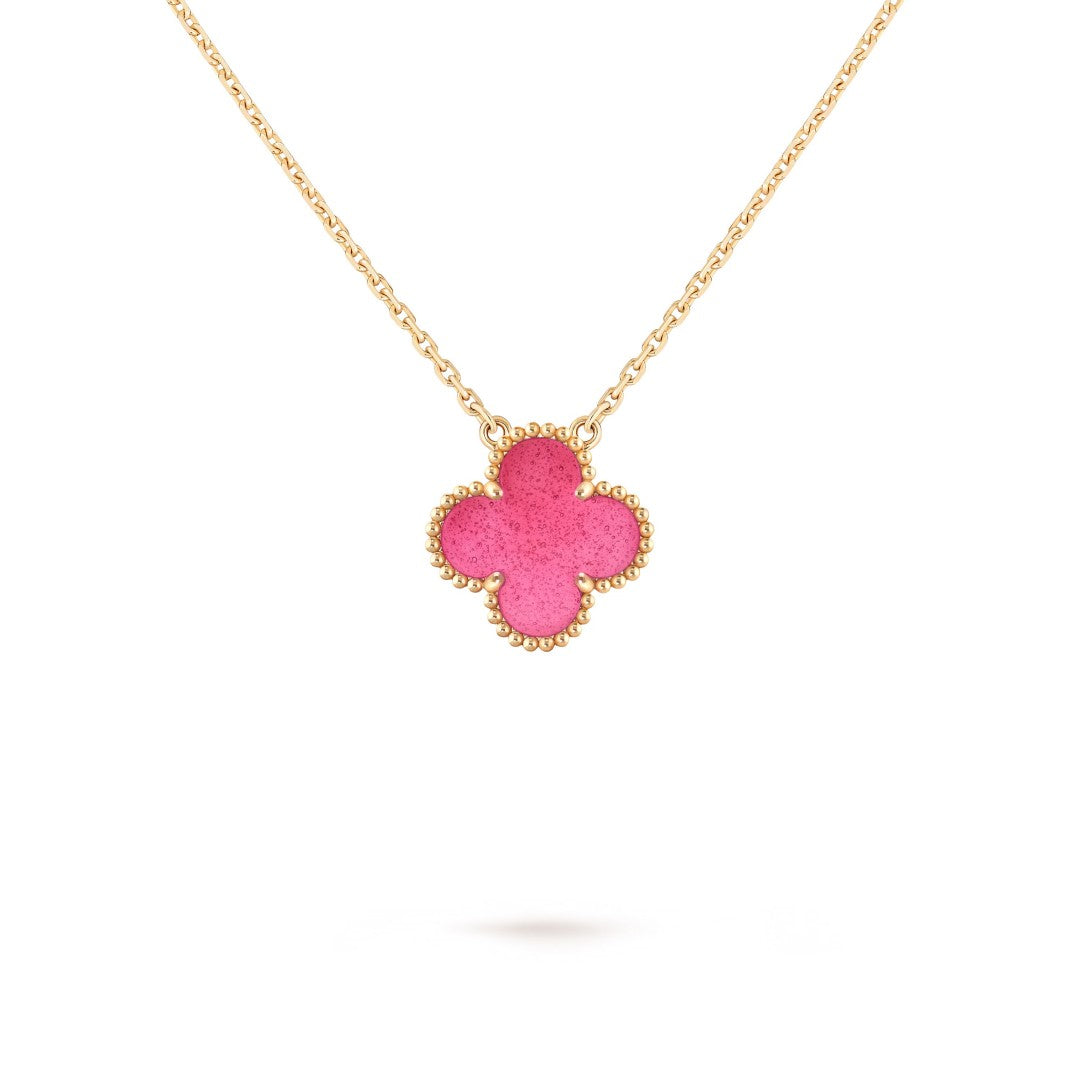 [Lume Jewelry] NEW CLOVER 15MM PINK ENAMEL NECKLACE