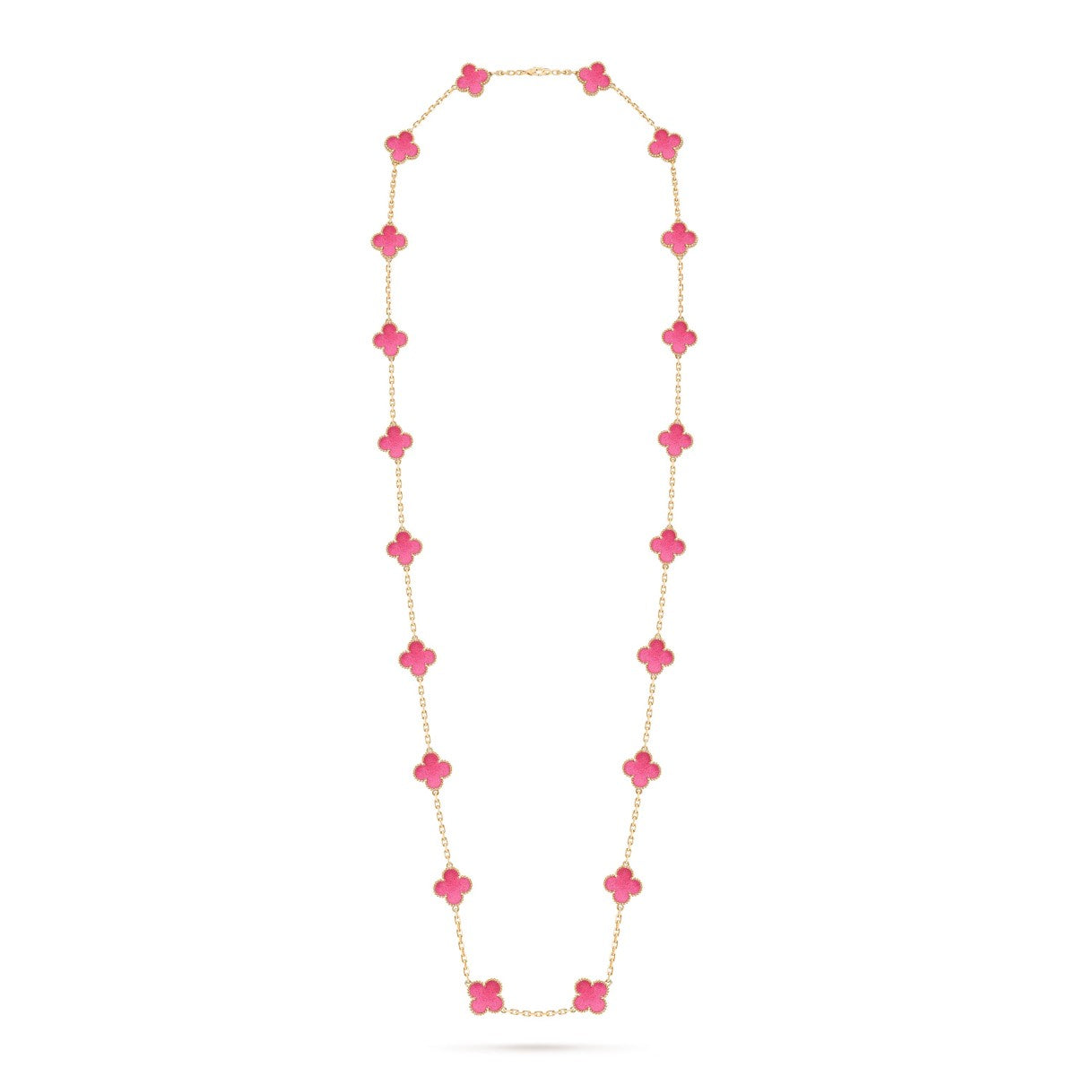 [Lume Jewelry] NEW CLOVER 20 MOTIFS PINK ENAMEL NECKLACE