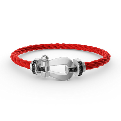 ¡®Lume Jewelry¡¯FORCE LARGE HORSESHOE BLACK DIAMOND BRACELET SILVER