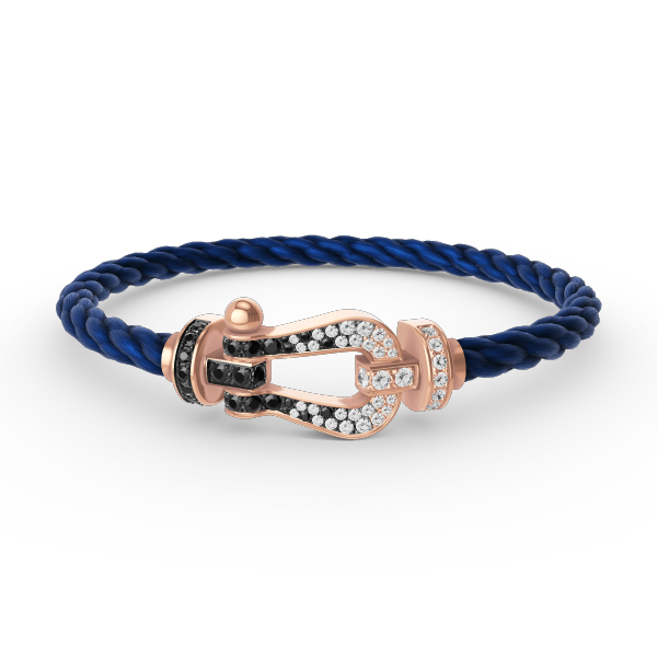 ¡®Lume Jewelry¡¯FORCE LARGE HORSESHOE BLACK WHITE DIAMOND BRACELET ROSE GOLD