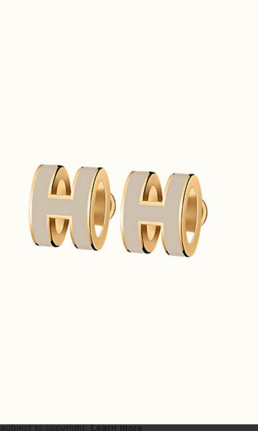 ¡®Lume Jewelry¡¯MINI POP H GOLD EARRINGS GREY