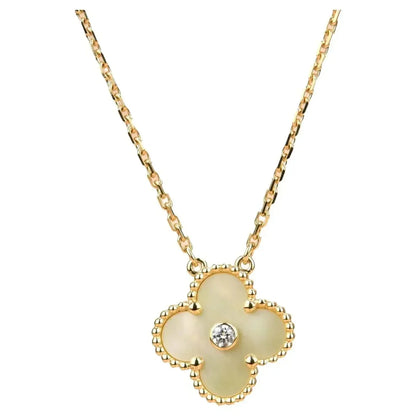 ¡®Lume Jewelry¡¯CLOVER 15MM DIAMOND GOLD MOTHER OF PEARL NECKLACE
