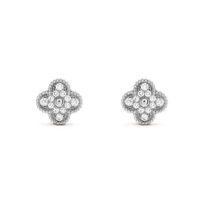 ¡®Lume Jewelry¡¯CLOVER 1 MOTIFS DIAMOND STUD EARRINGS SILVER