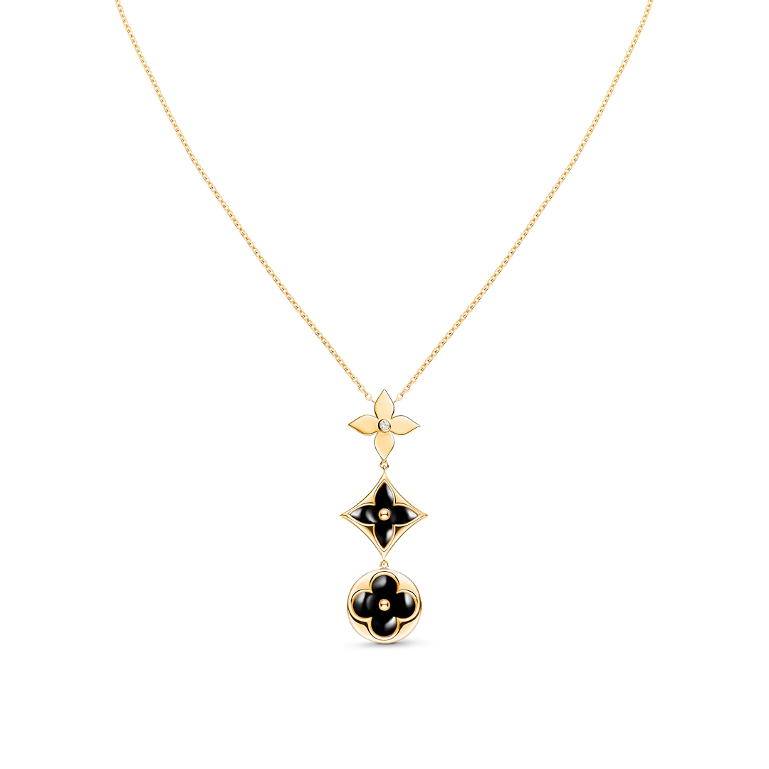 ¡®Lume Jewelry¡¯STAR AND SUN ONYX PINK GOLD NECKLACE