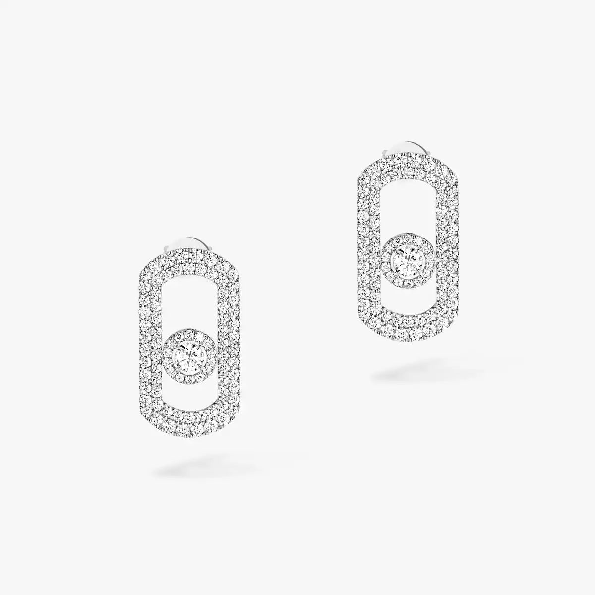 [Lume Jewelry]So Move Pave_-Set Diamond Earrings in Silver