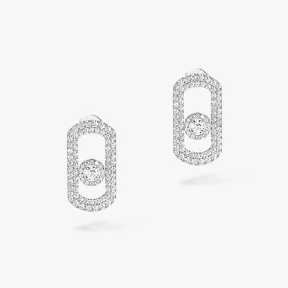 [Lume Jewelry]So Move Pave_-Set Diamond Earrings in Silver