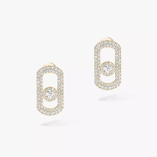 [Lume Jewelry]So Move Pave_-Set Diamond Earrings in Silver