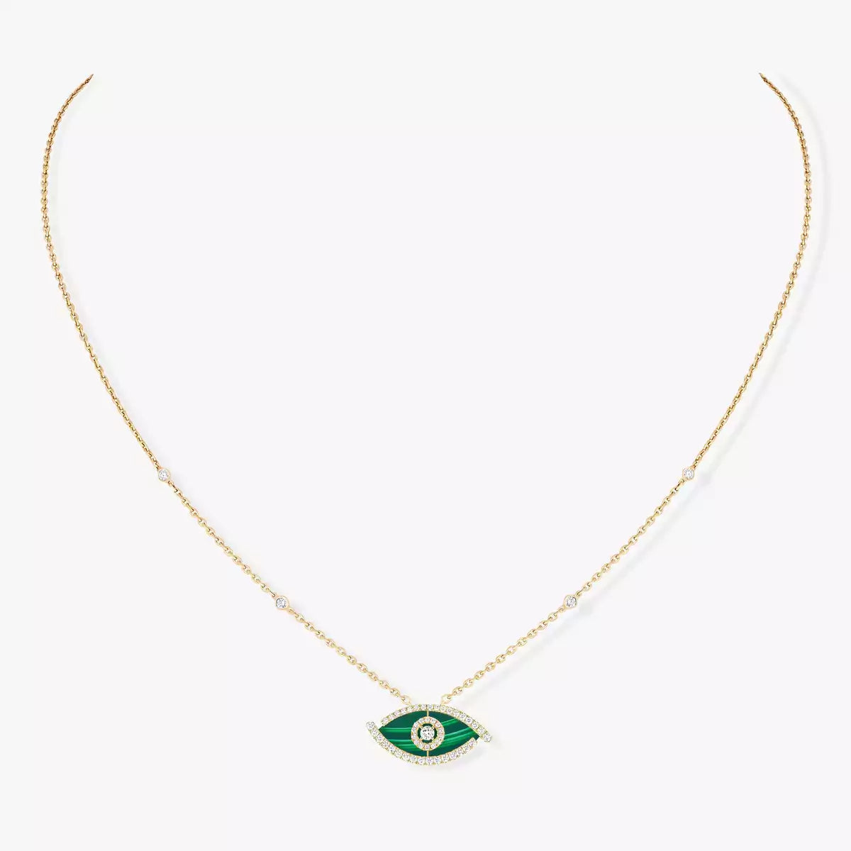 [Lume Jewelry]Lucky Eye Diamond Necklace in  Gold and Turquoise