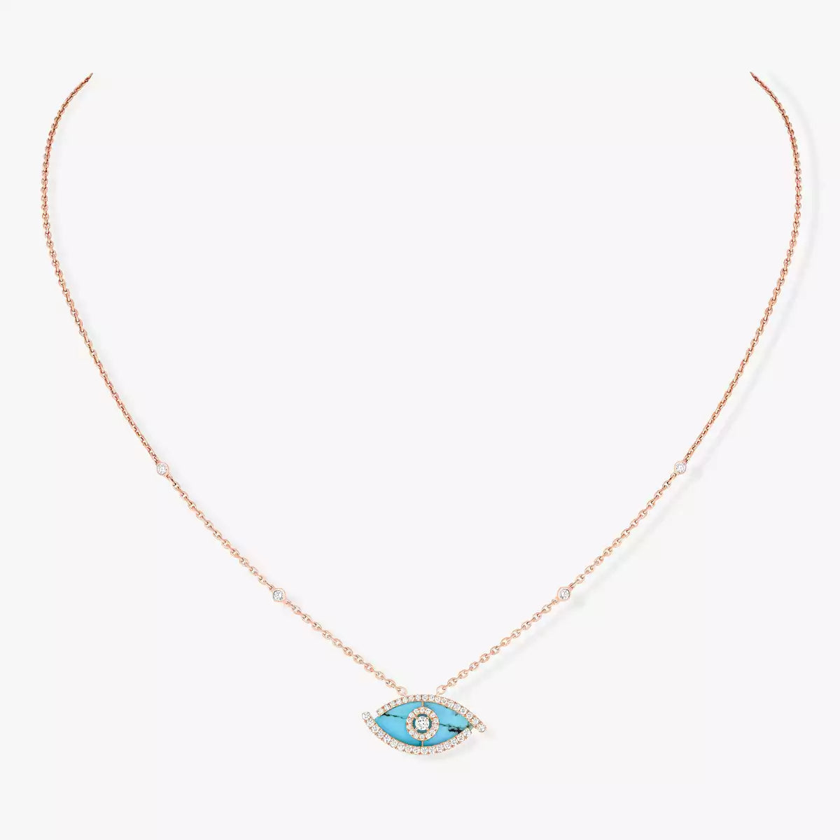 [Lume Jewelry]Lucky Eye Diamond Necklace in  Gold and Turquoise