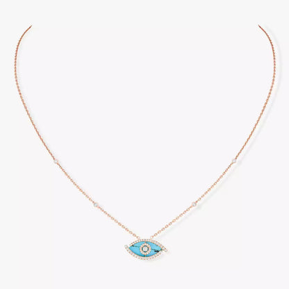 [Lume Jewelry]Lucky Eye Diamond Necklace in  Gold and Turquoise
