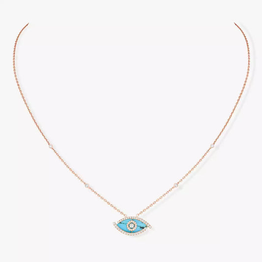 [Lume Jewelry]Lucky Eye Diamond Necklace in  Gold and Turquoise