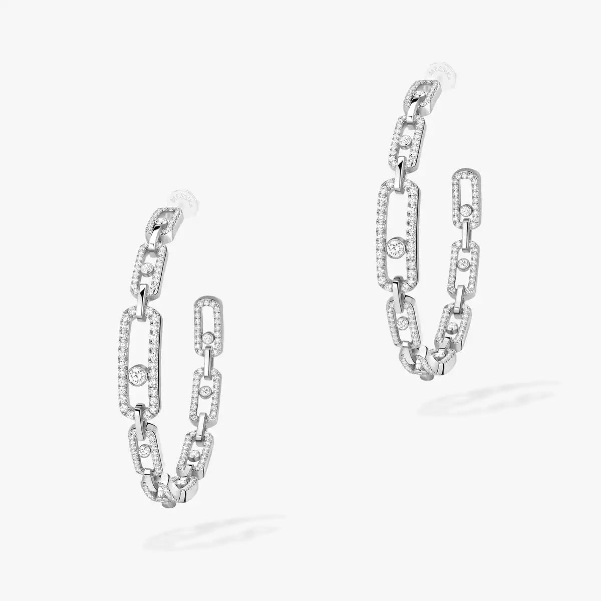 [Lume Jewelry]Move Link Diamond Hoop Earrings