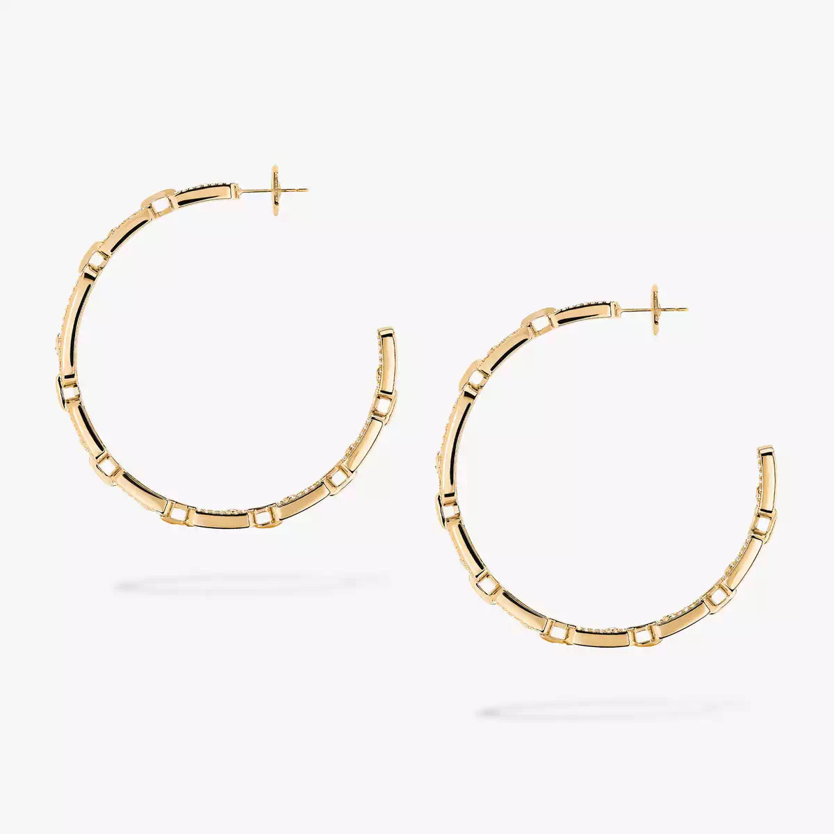[Lume Jewelry]Move Link Diamond Hoop Earrings