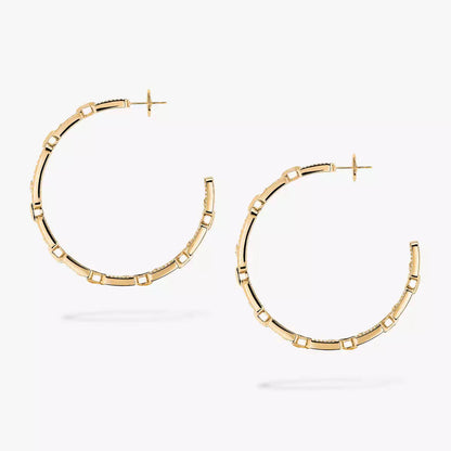 [Lume Jewelry]Move Link Diamond Hoop Earrings