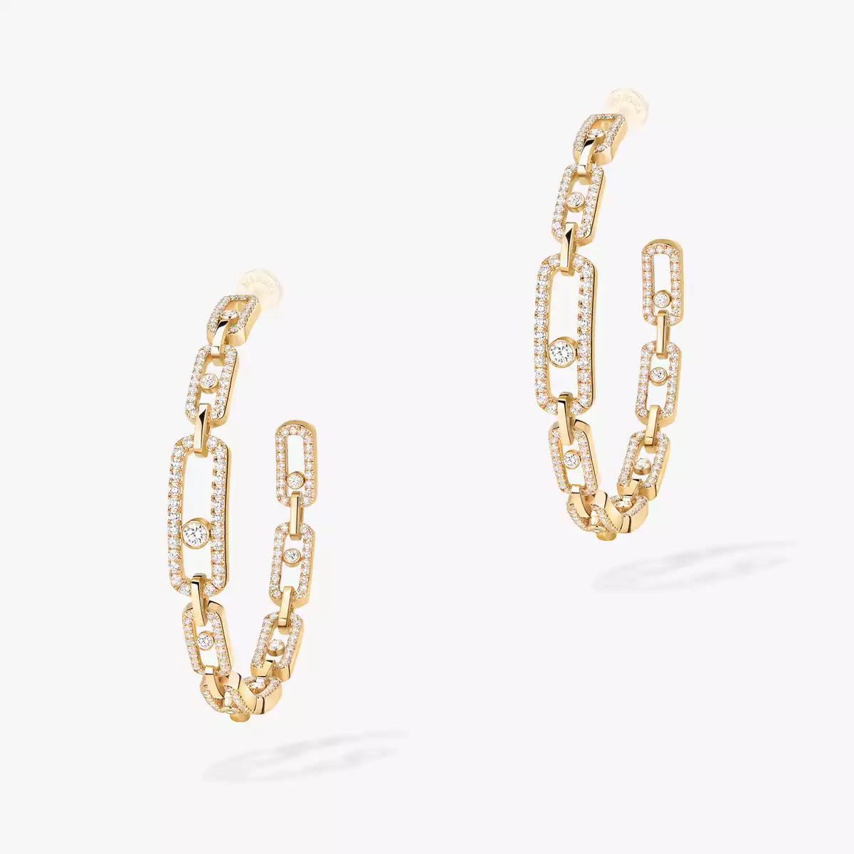[Lume Jewelry]Move Link Diamond Hoop Earrings